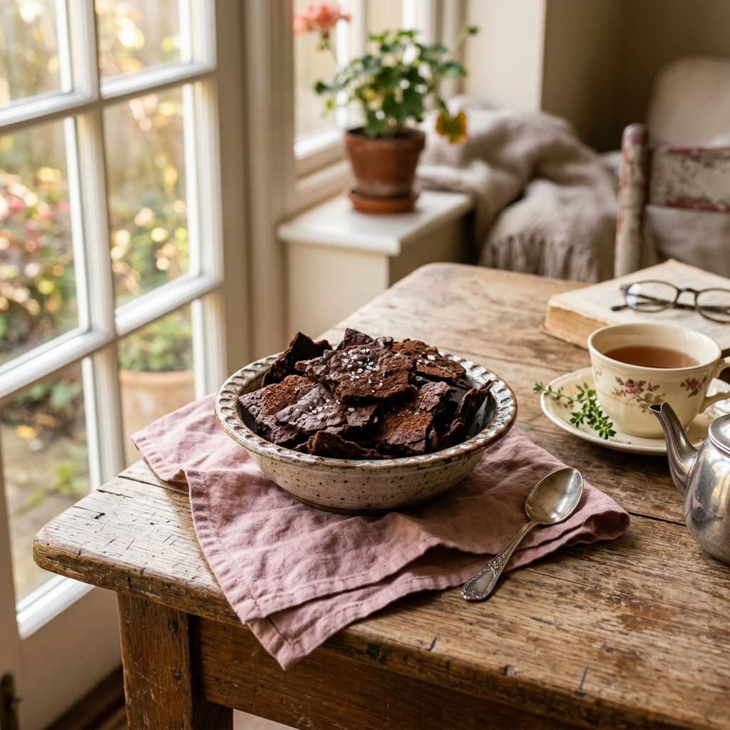 Brownie chips renyah dengan taburan garam